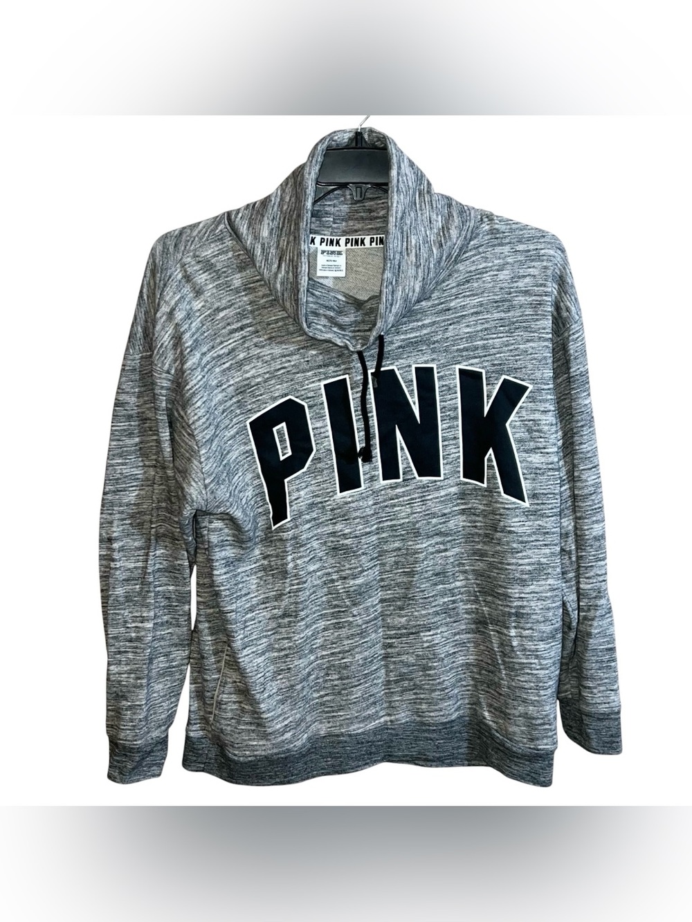 PINK Victoria Secret Mock Neck Long Sleeve Sweatshirt Women’s M Heather Grey